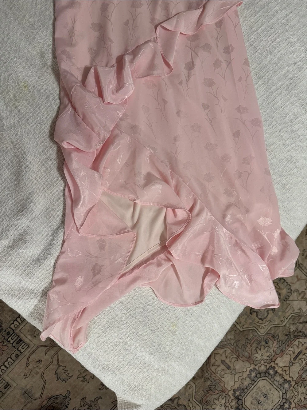 Delicate Pink Floral Ruffle Cami - Women Intimates & Sleepwear
